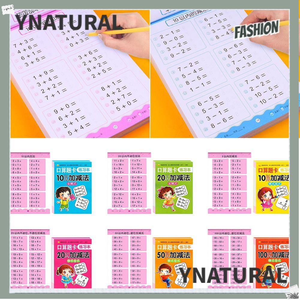 Ynatural 80 trang / sách sách bài tập số học, phép cộng và phép trừ kỹ thuật số sách bài tập toán học, trong vòng 100 sách thực hành toán viết tay cho trẻ em