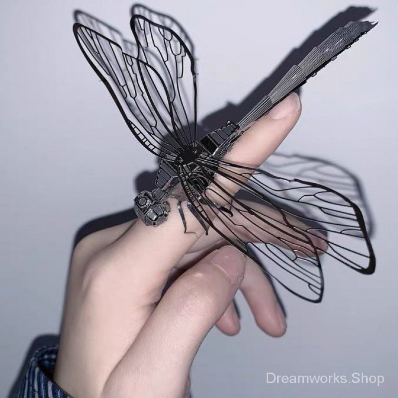 Finger dragonfly metal model puzzle diy handmade gift puzzle assembly stitching 3d three-dimensional toy d19y
