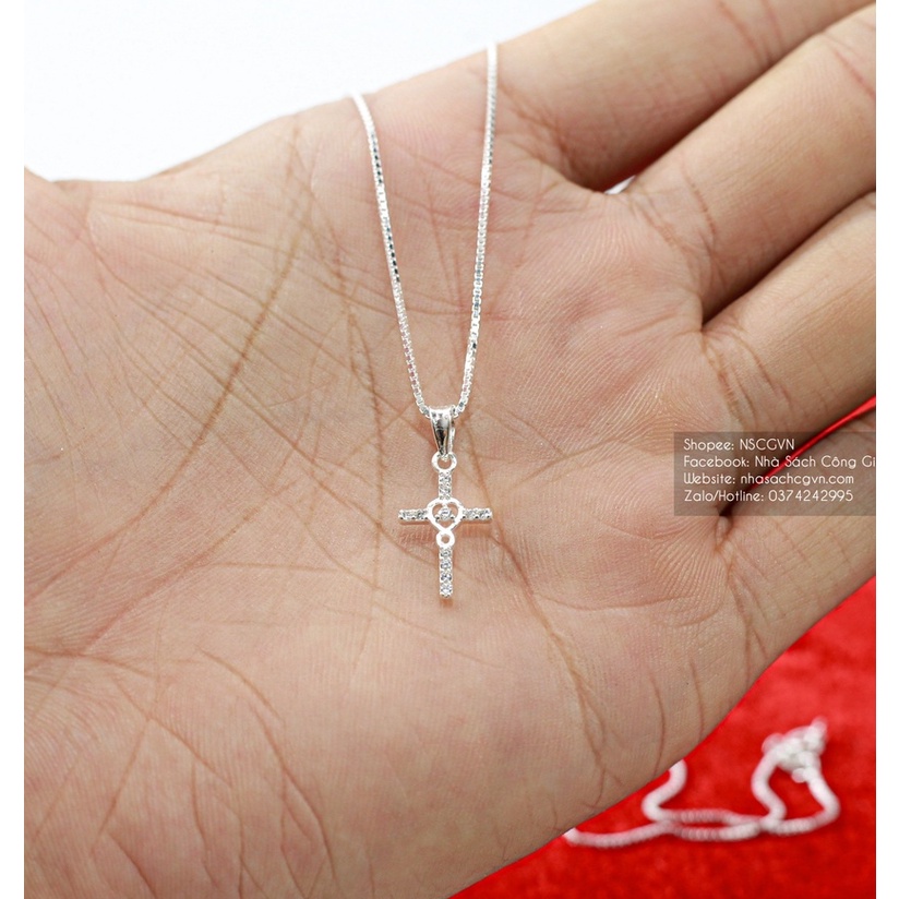 Dây chuyền Thánh Giá bạc ta cho người lớn, trẻ em (1,5x1cm) D50 Quà tặng Công Giáo, GIÁNG SINH, sinh nhật