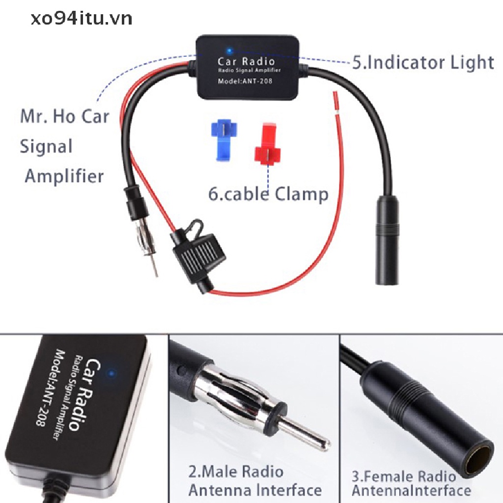 Ăng Ten Khuếch Đại Tín Hiệu FM / AM 12V Chống Nhiễu Cho Xe Hơi Amp 2022 VN
