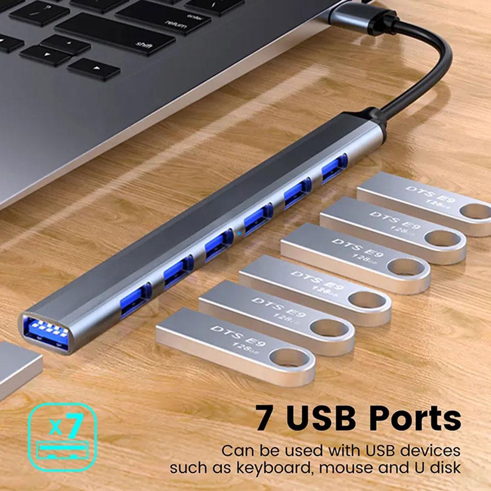 Bộ Chia USB 3.0 2.0 7 Cổng 5Gbps Tốc Độ Cao Cho Máy Tính