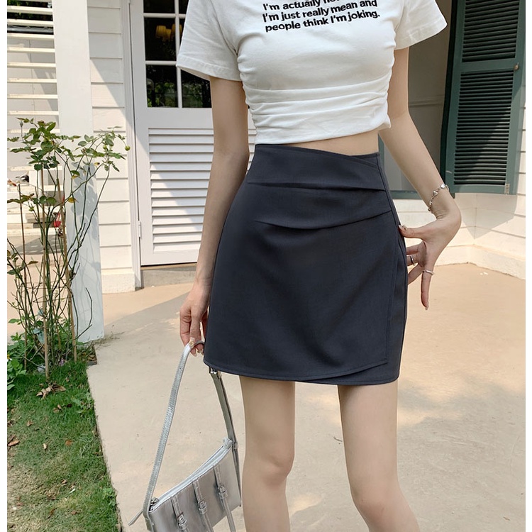 Chân Váy Chữ A Ngắn Lưng Cao Phối Bèo Thời Trang Mùa Hè Hàn Quốc Mới Cho Nữ