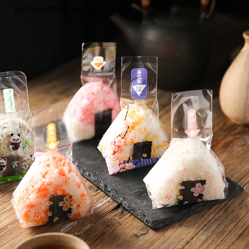 Set 10 Túi Đựng Sushi Hình Tam Giác Phong Cách Nhật Bản Diy