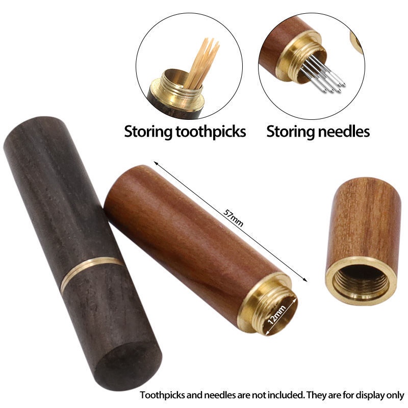 3 / 25 Ống Tiêm Kim Khâu Bằng Gỗ Hồng Mộc Thủ Công DIY Giá Đỡ