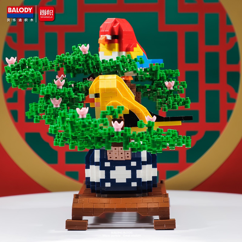 Lego Bộ Đồ Chơi Lắp Ráp Chậu Hoa Phong Cách Trung Hoa