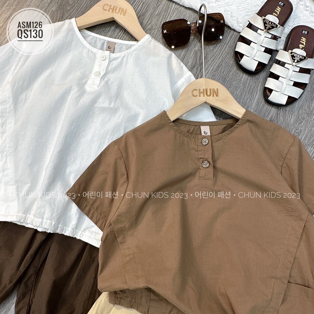 ASM126 - ÁO somi thô Hàn gân túi 2 bên cho Bé