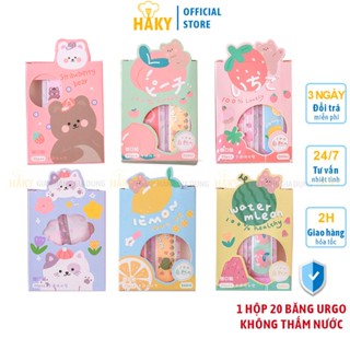 Băng keo cá nhân urgo hình họa tiết cute, 1 hộp 20 miếng ơ gâu dán vết thương an toàn không thấm nước HAKY101
