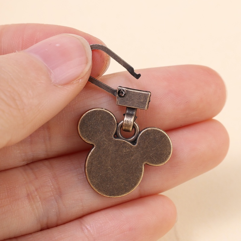Set 3 Đầu Khóa Kéo Thay Thế Bằng Hợp Kim Kẽm Hình Chuột Mickey Dễ Thương