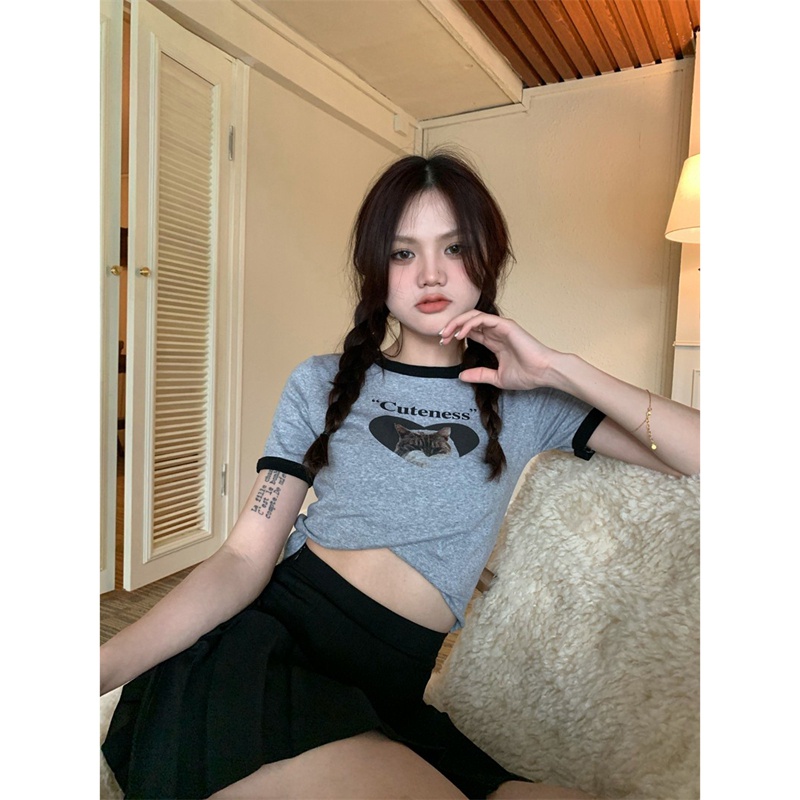 NRVP Áo Thun Tay Ngắn In Họa Tiết Phong Cách Hàn Quốc Mới Cho Nữ