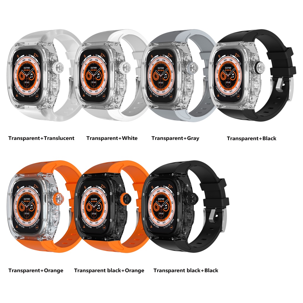 Dây Cao Su Trong Suốt Sang Trọng Cho iWatch Series 8 49mm