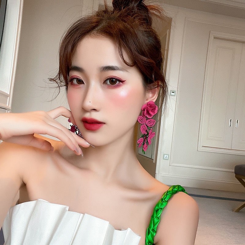 Khuyên Tai Bản Lớn Hình Hoa Phong Cách Hàn Quốc Thời Trang Mùa Hè Mới