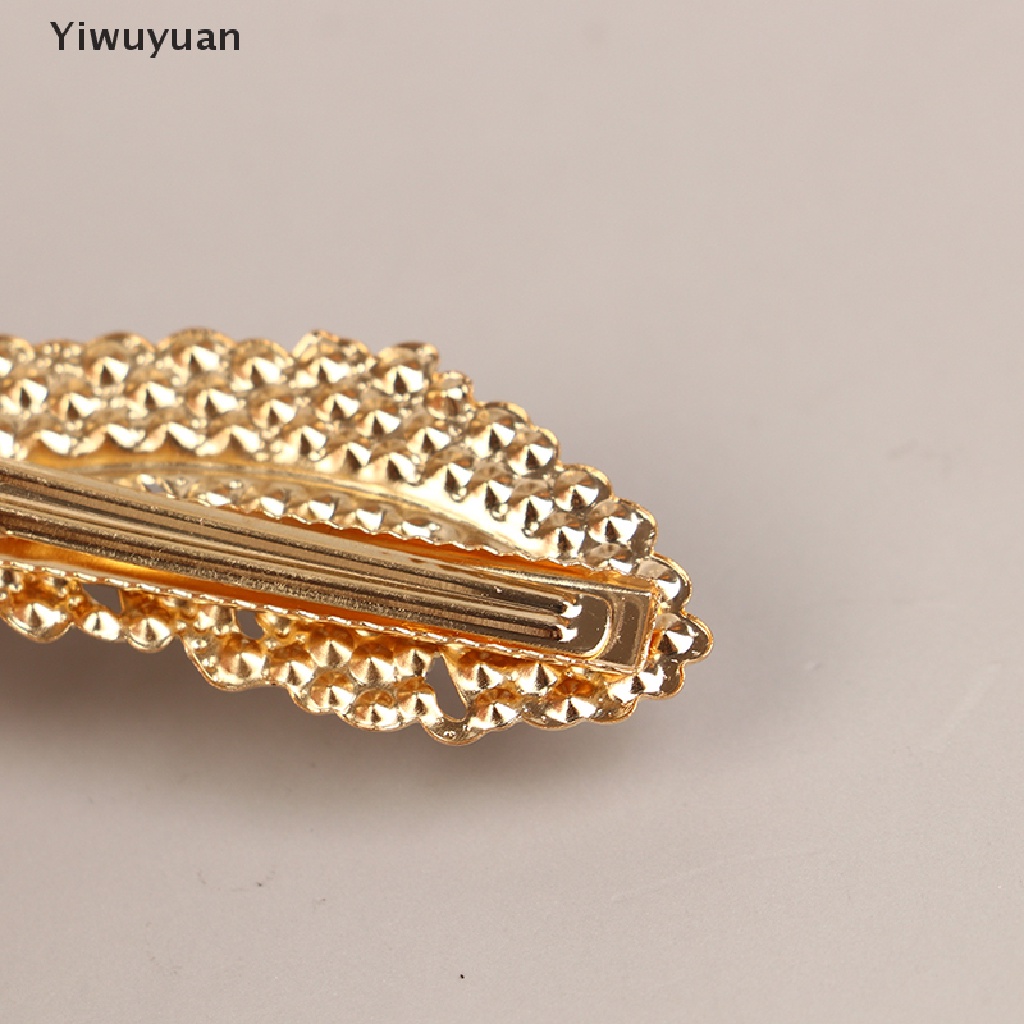 < Yiwuyuan > Kẹp Tóc Đính Pha Lê Màu Vàng / Bạc Thời Trang Cho Nữ