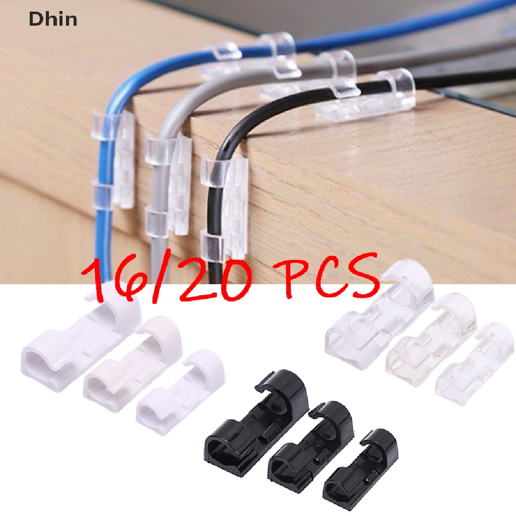 Bộ 20 Kẹp Giữ Dây Cáp Tự Dính Bằng Nhựa Tiện Dụng