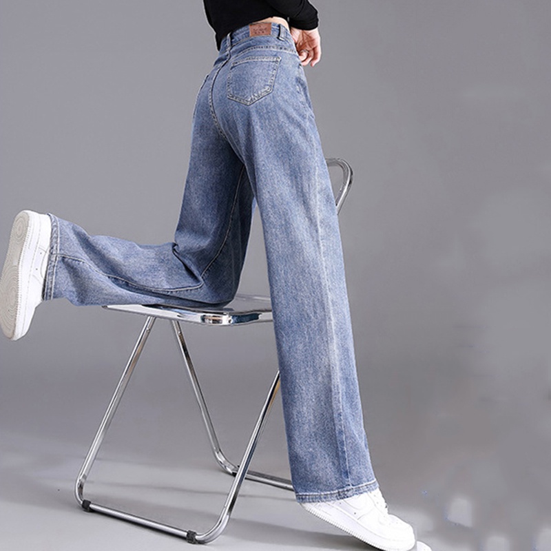 IELGY  Quần Jean Dài Dáng Ôm Lưng Cao Co Giãn Thời Trang Cho Nữ