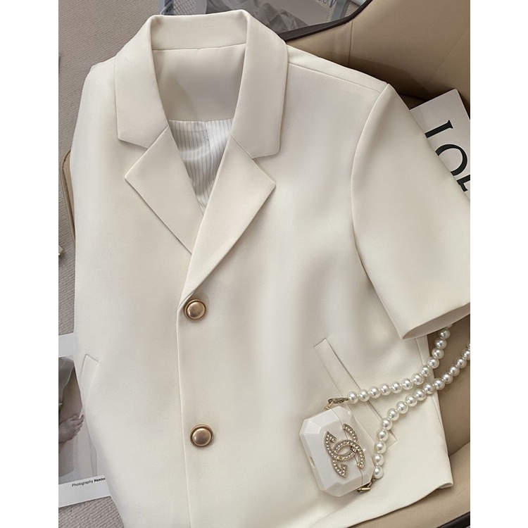 Áo Khoác Vest Off-white Ngắn Tay Phong Cách Thời Trang Mùa Hè 2023