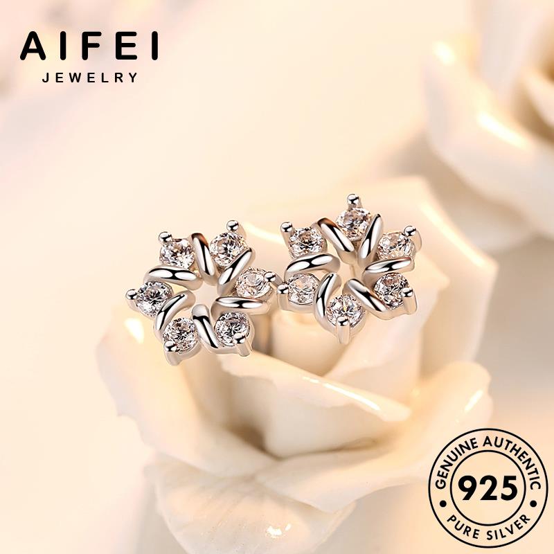 AIFEI JEWELRY quốc thật sức tai tròn thời moissanite nữ bông 925 trang Thời khuyên hàn trang kiện tua thời xỏ nguyên bản hoa bạc cương kim phụ vành E23
