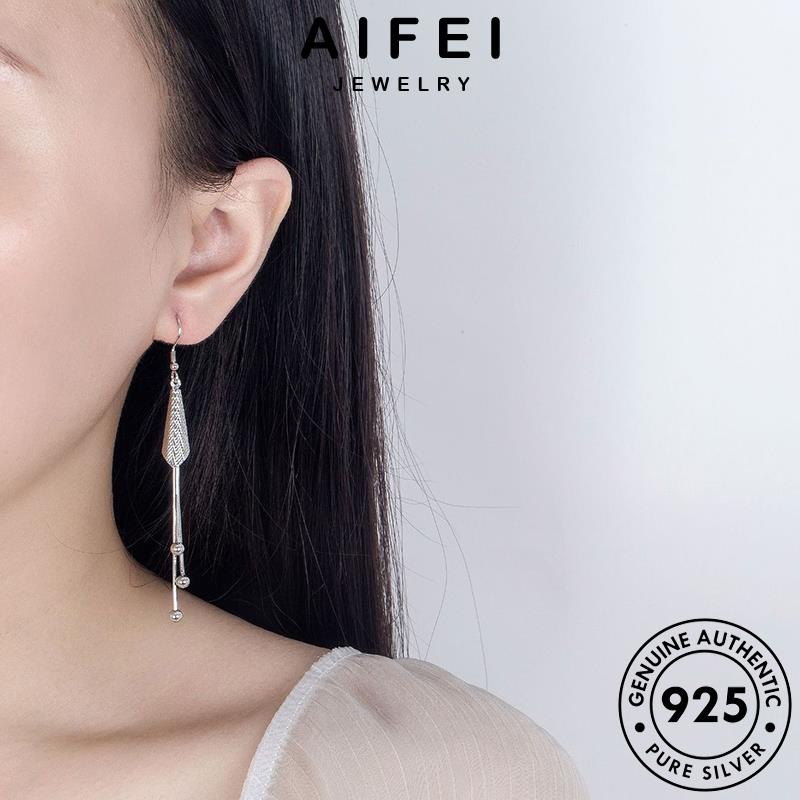 AIFEI JEWELRY khuyên nữ nguyên bạc sức phụ thật bản hàn gió tròn trang 925 xỏ tua thời kiện quốc bông vành rừng chuông tai Thời E701