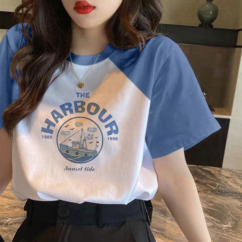 Áo Thun Cotton Tay Ngắn Dáng Rộng Phong Cách Mới Mùa Hè 2023 Cho Nữ Có Size Lớn