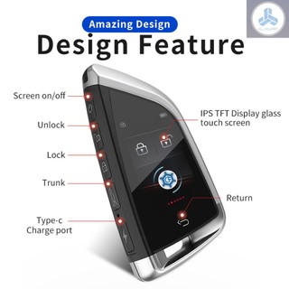 Car Intelligent Key with LCD Touchscreen Comfort Access Keyless Entry Touchless Remote Control Door Lock for All One-Button Starts Stop Engine Models