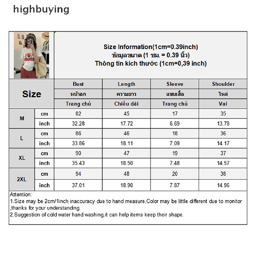 Áo Thun Tay Ngắn Cổ Tròn In Hình Gấu Thời Trang Mùa Hè Cho Nữ