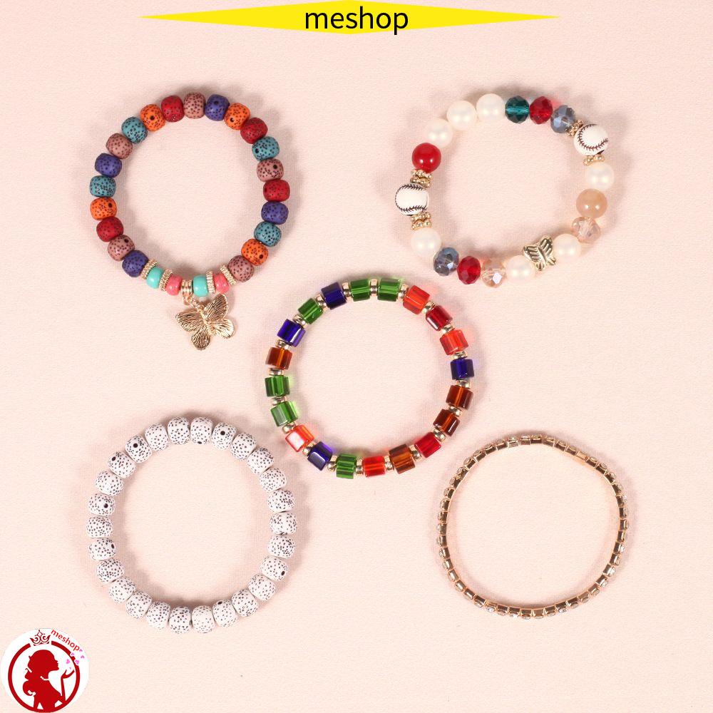 Set 5 Vòng Tay Nhiều Lớp Thời Trang Cho Nữ|Chuỗi Hạt Cườm