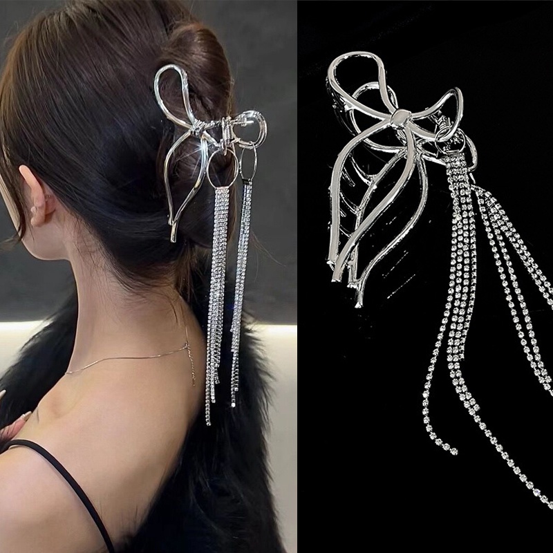 Kẹp Tóc Kim Loại Hình Cá Mập Đính Đá Thời Trang Cho Nữ CHLINS