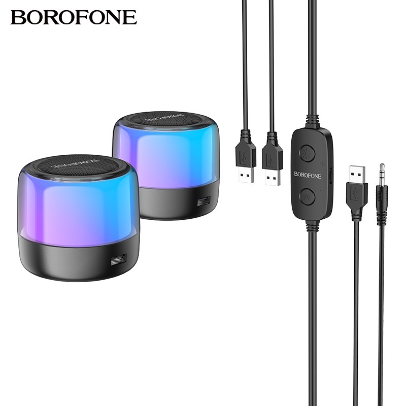 Borofone BP12 Bluetooth wired 2-in -1 computer speaker new colorful laptop small audio ND5O