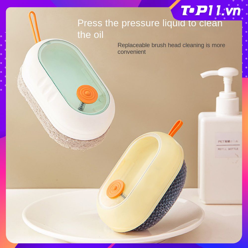 Dụng Cụ Nhà Bếp Bàn Chải Cọ Rửa Chất Lỏng Bàn Chải Rửa Chén Bàn Chải Làm Sạch Bàn Chải Làm Sạch Với Bóng Dây Thép Bộ Top11.vn