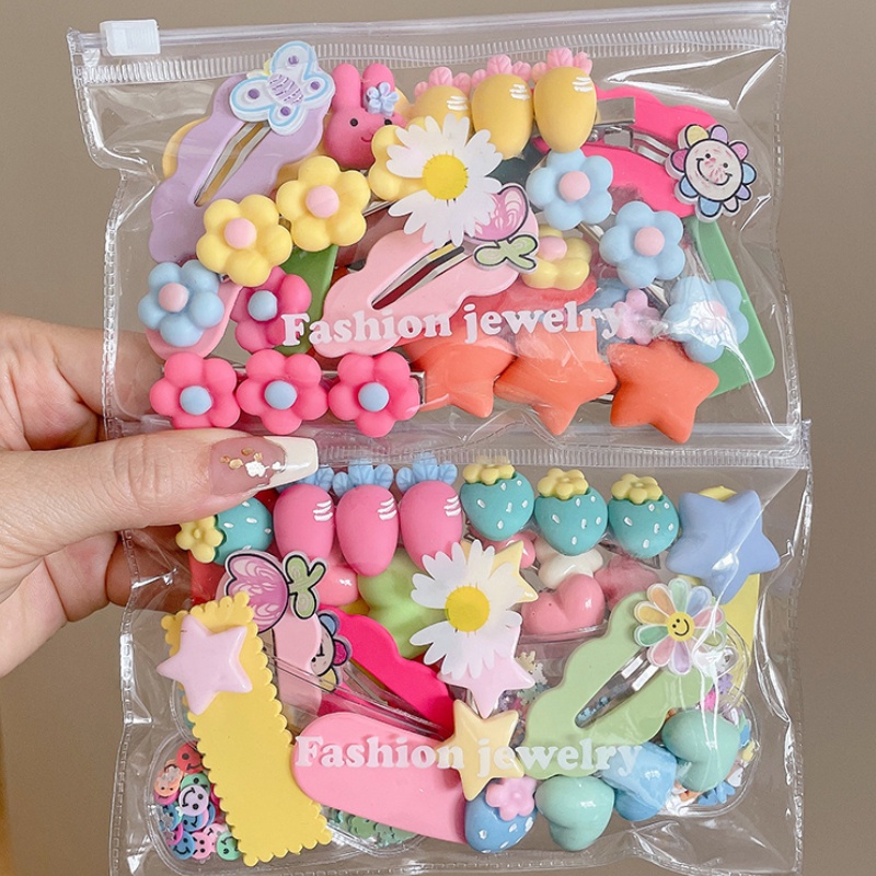 Set 7 / 9 Kẹp Tóc Nhiều Màu Cho Bé Gái
