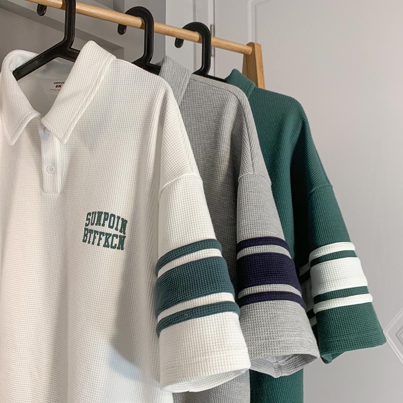 PAULWEEKEND Áo polo Ngắn Tay Form Rộng Thời Trang Dành Cho Nam