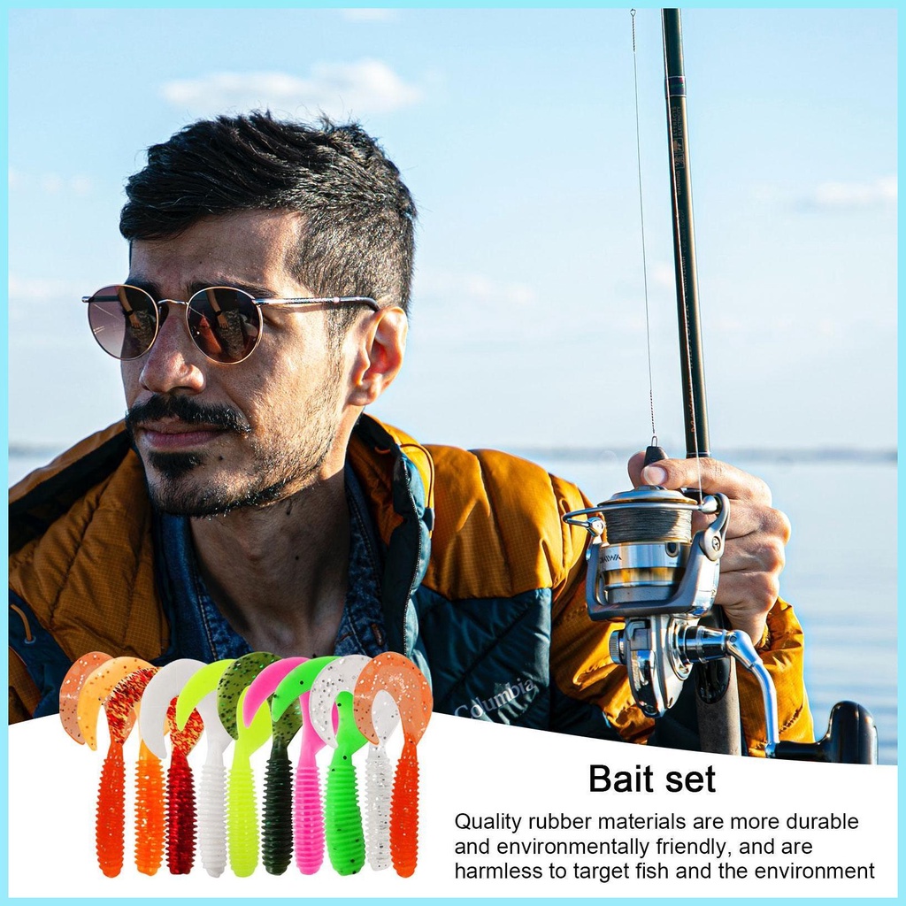 Set 50 Mồi Giun Giả Mềm 5cm 6 Cm 7cm Thu Hút Câu Cá Hiệu Quả