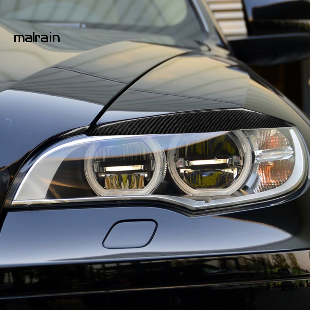 Set 2 Miếng Dán Đèn Pha Bằng Sợi Carbon Cho BMW E71 X6 2008-2014