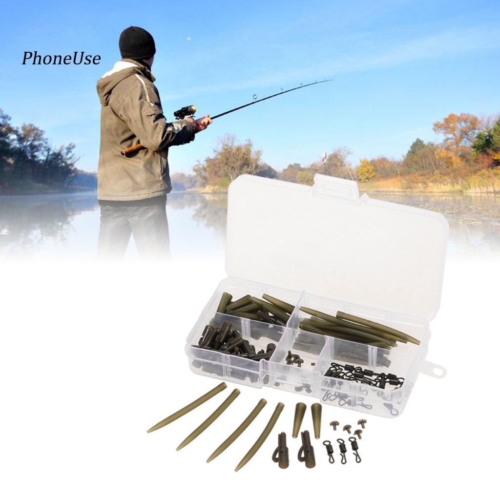 Pu Set 100 Kẹp Cố Định Dây Câu Cá Bằng Cao Su Chống Mòn