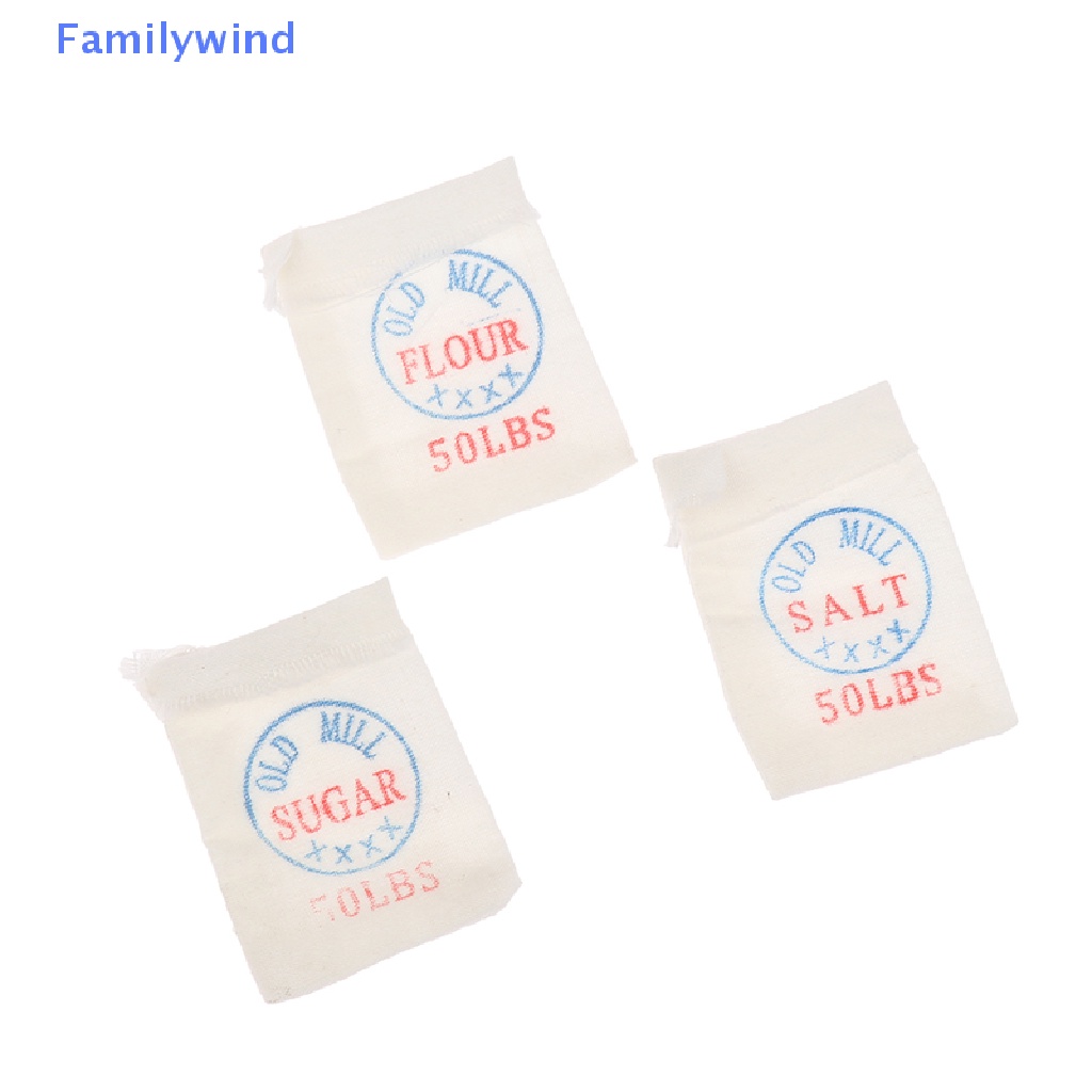 Set 3 Túi Rỗng Đựng Đường / Muối Bột 1: 12 Trang Trí Nhà Búp Bê