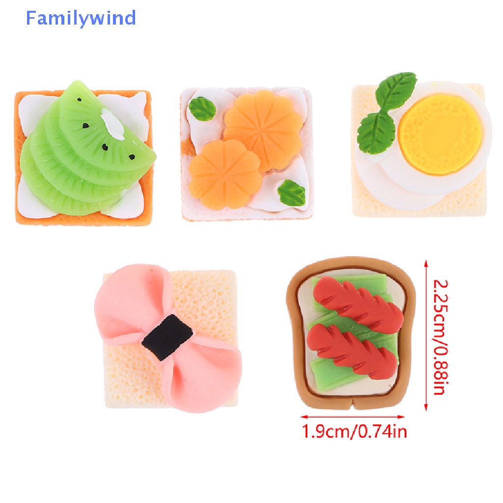 Set 5 Mô Hình Bánh Mì Tráng Miệng DIY Trang Trí Nhà Búp Bê