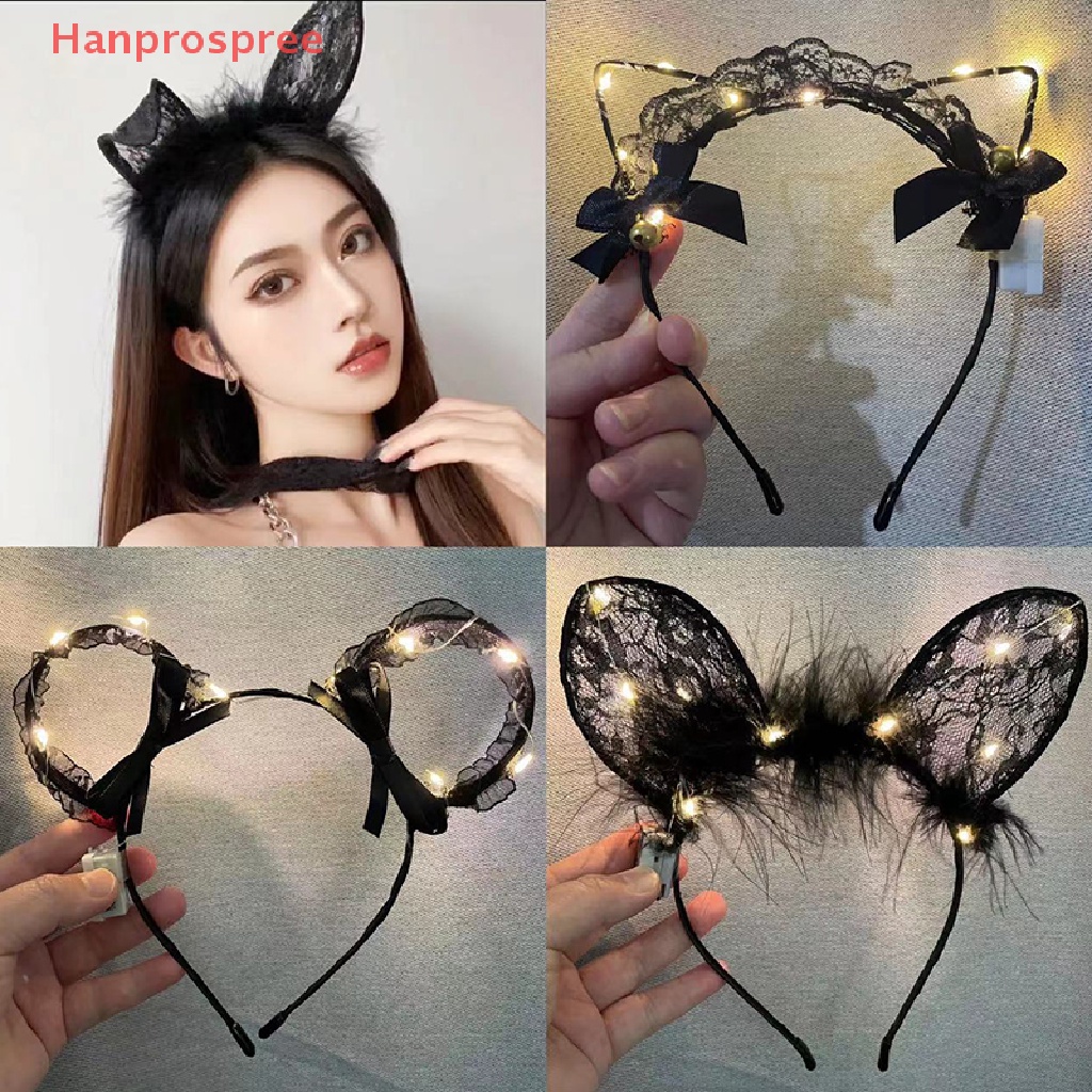 Băng Đô Tai Thỏ Có Đèn Phát Sáng Xinh Xắn