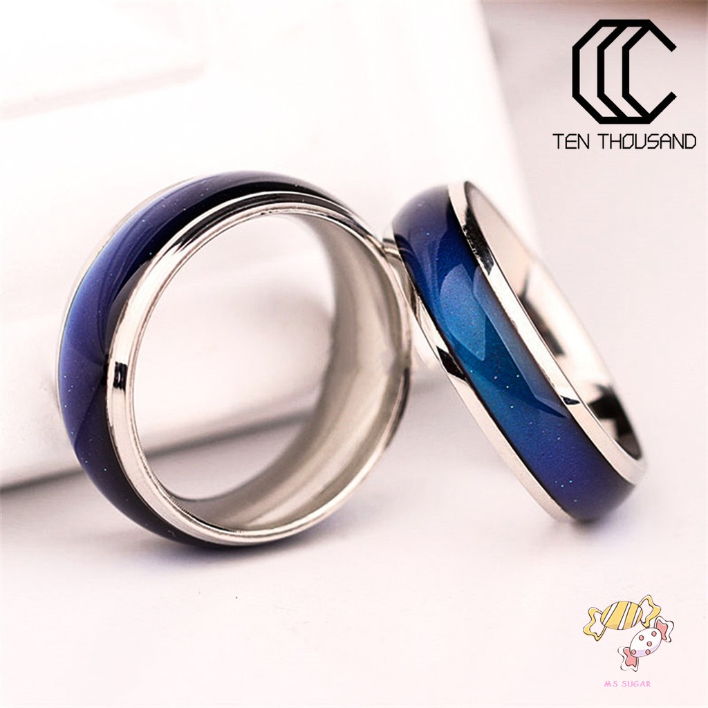 Nhẫn Không Gỉ Thay Đổi Màu Sắc Theo Tâm Trạng Cảm Xúc Dành Cho Cặp Đôi