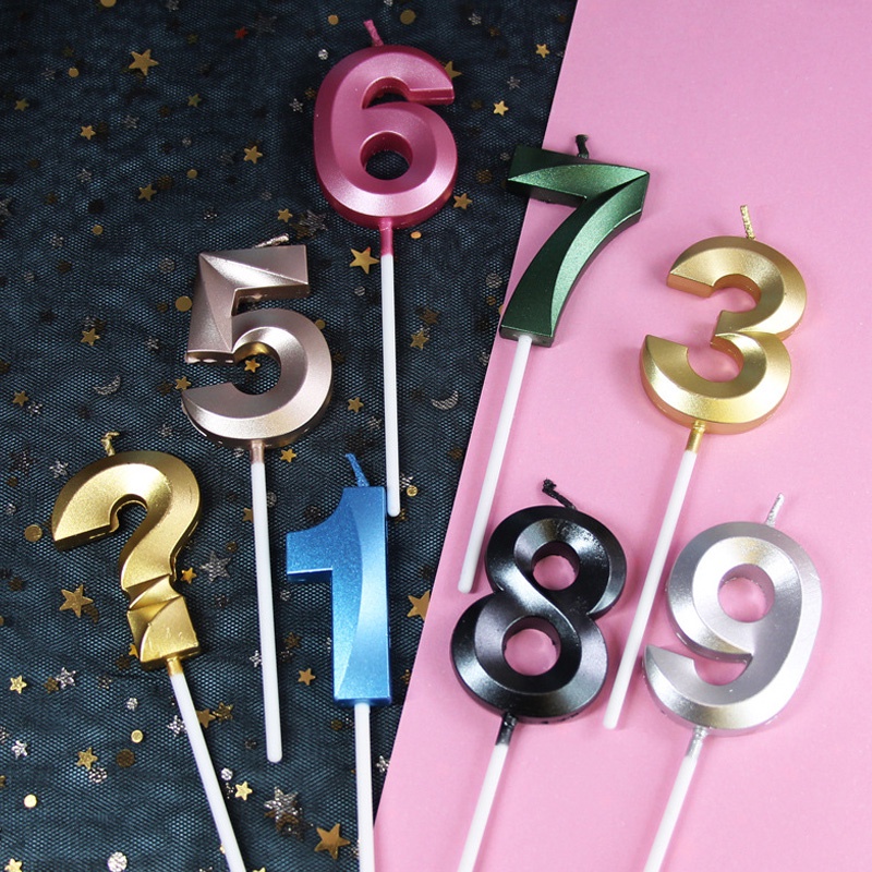 Nến Chữ Happy Birthday Số 0-9 Trang Trí Bánh Kem