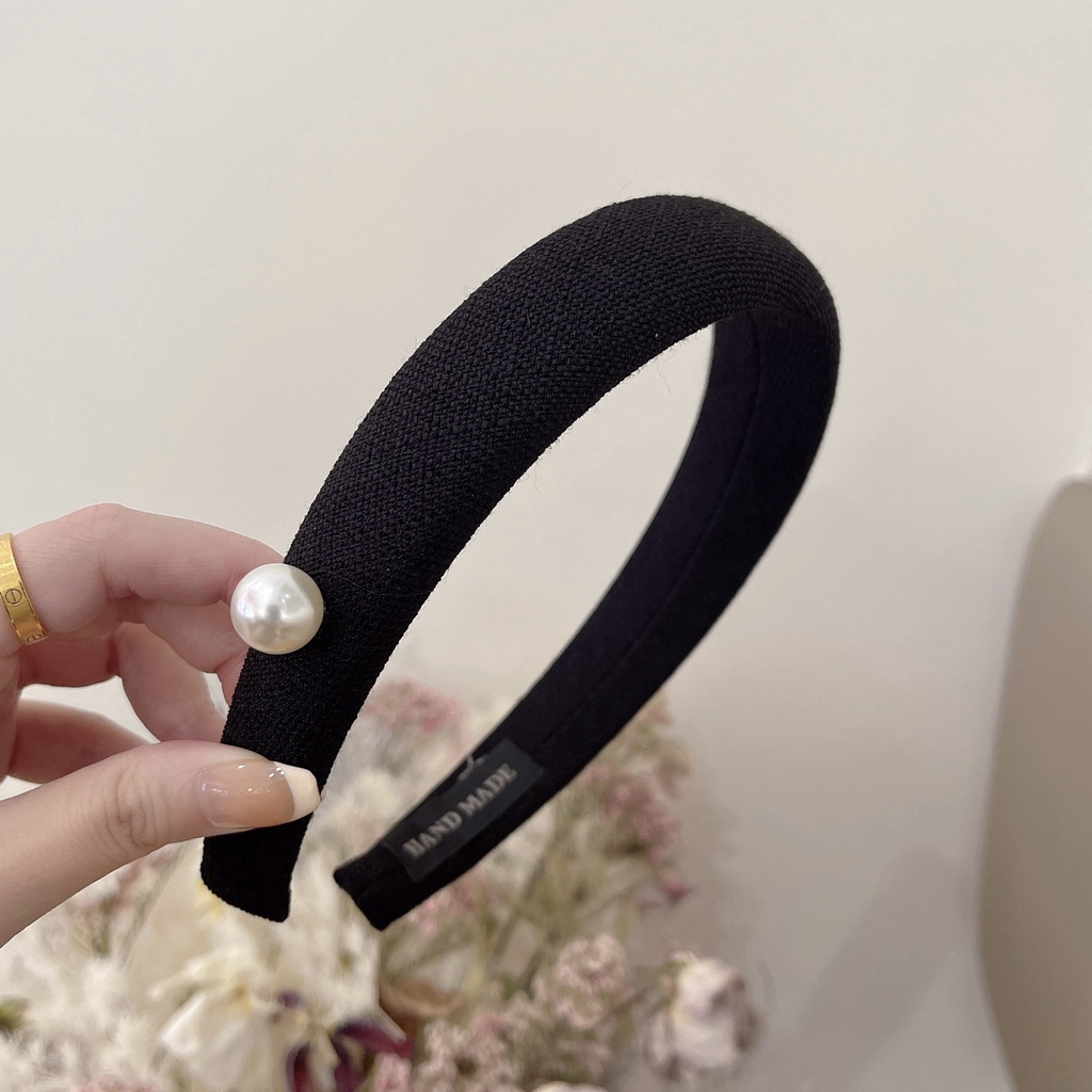 Băng Đô Cài Tóc Bản Rộng Bằng Xốp Đính Ngọc Trai Thời Trang Xuân Hè Hàn Quốc Cao Cấp Hàng Mới 2023