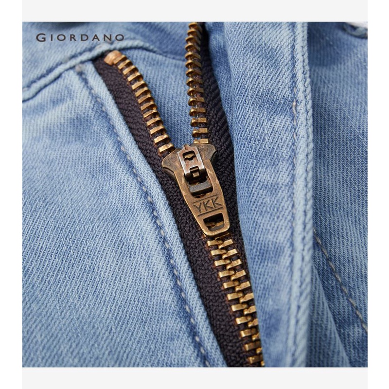 Quần dài denim GIORDANO 18423002 lưng cao ống rộng dành cho nữ