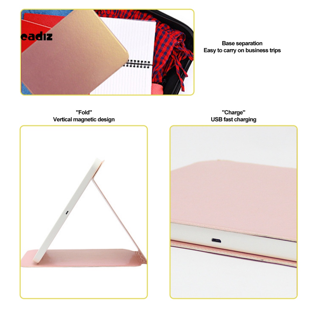 1 Bộ Gương Trang Điểm 1200mAh Có Đèn LED Có Thể Sạc Lại Tiện Dụng