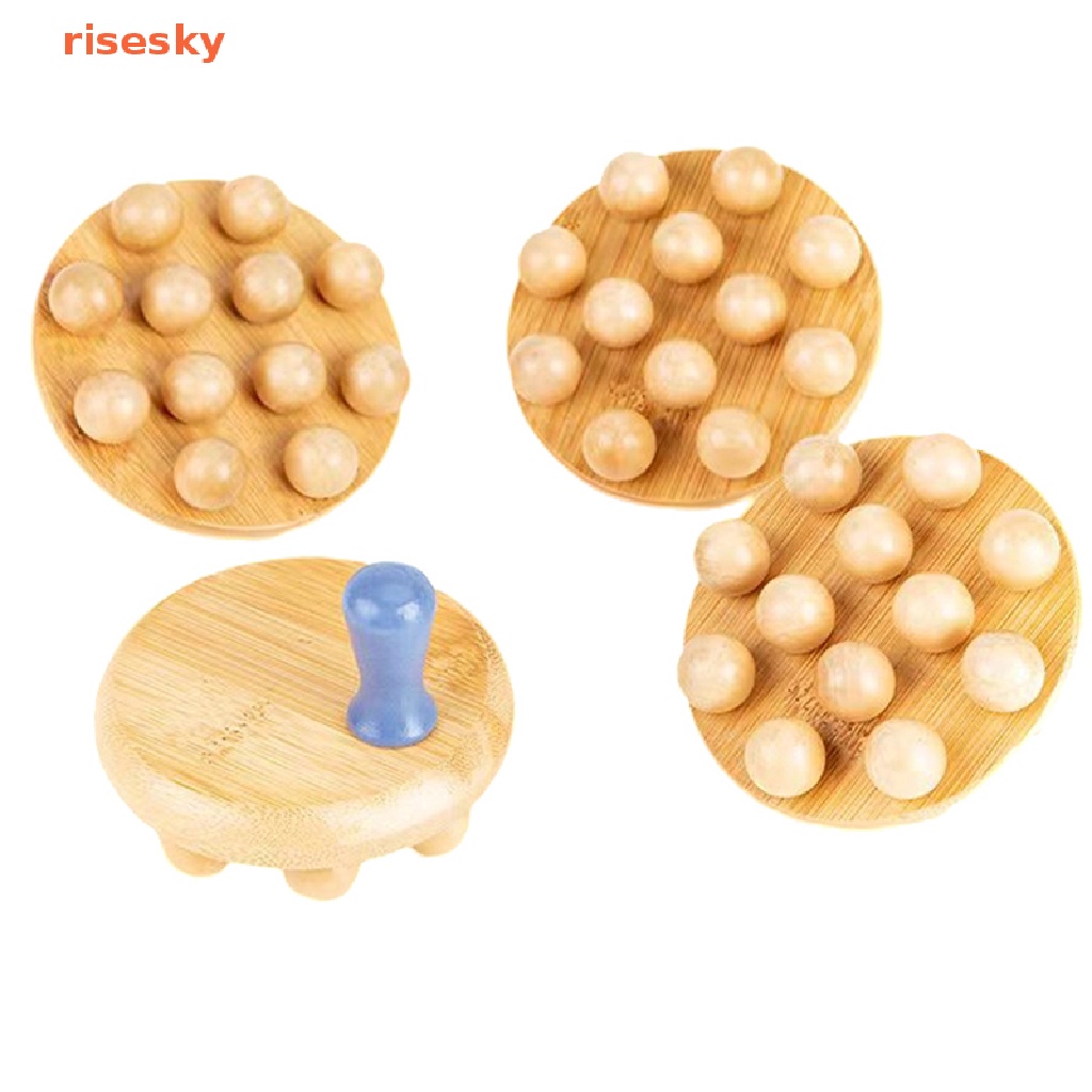 Bàn Chải Mát Xa Gua Sha 12 Hạt Cầm Tay Bằng Gỗ Cho Cơ Thể