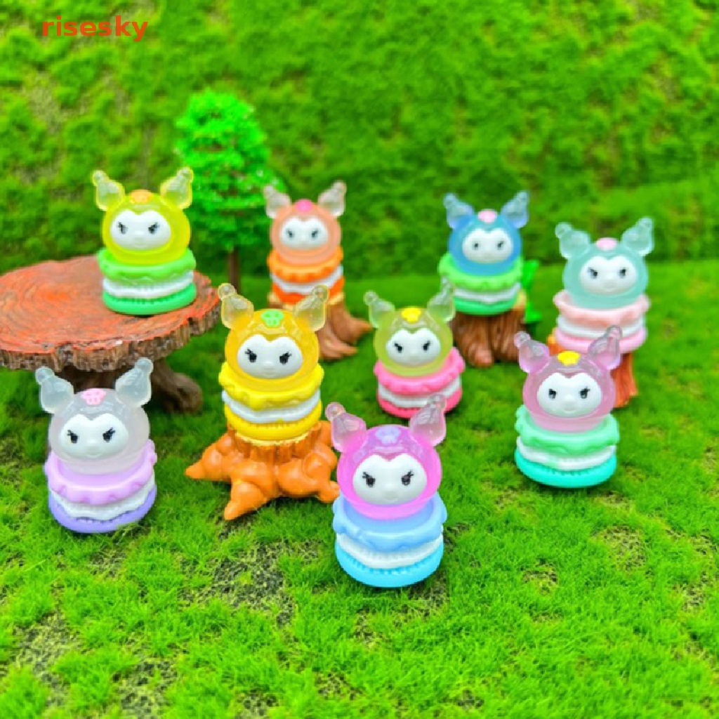 [risesky] Set 5 Tượng Nhỏ Phát Sáng Trong Bóng Tối Trang Trí Phong Cảnh