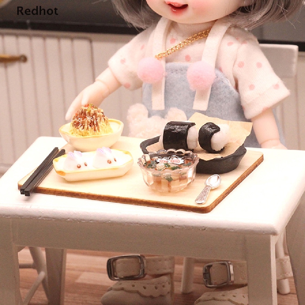 &lt; Redhot &gt; Bộ Đồ Ăn Sáng Trang Trí Nhà Búp Bê 1: 12