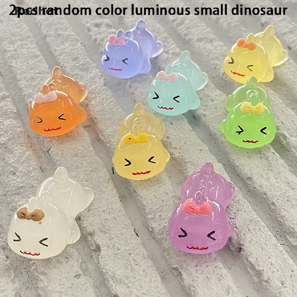 Bộ 2 Đồ trang trí Khủng Long Bằng Nhựa Phát Quang Dễ Thương Trang Trí Tiểu Cảnh