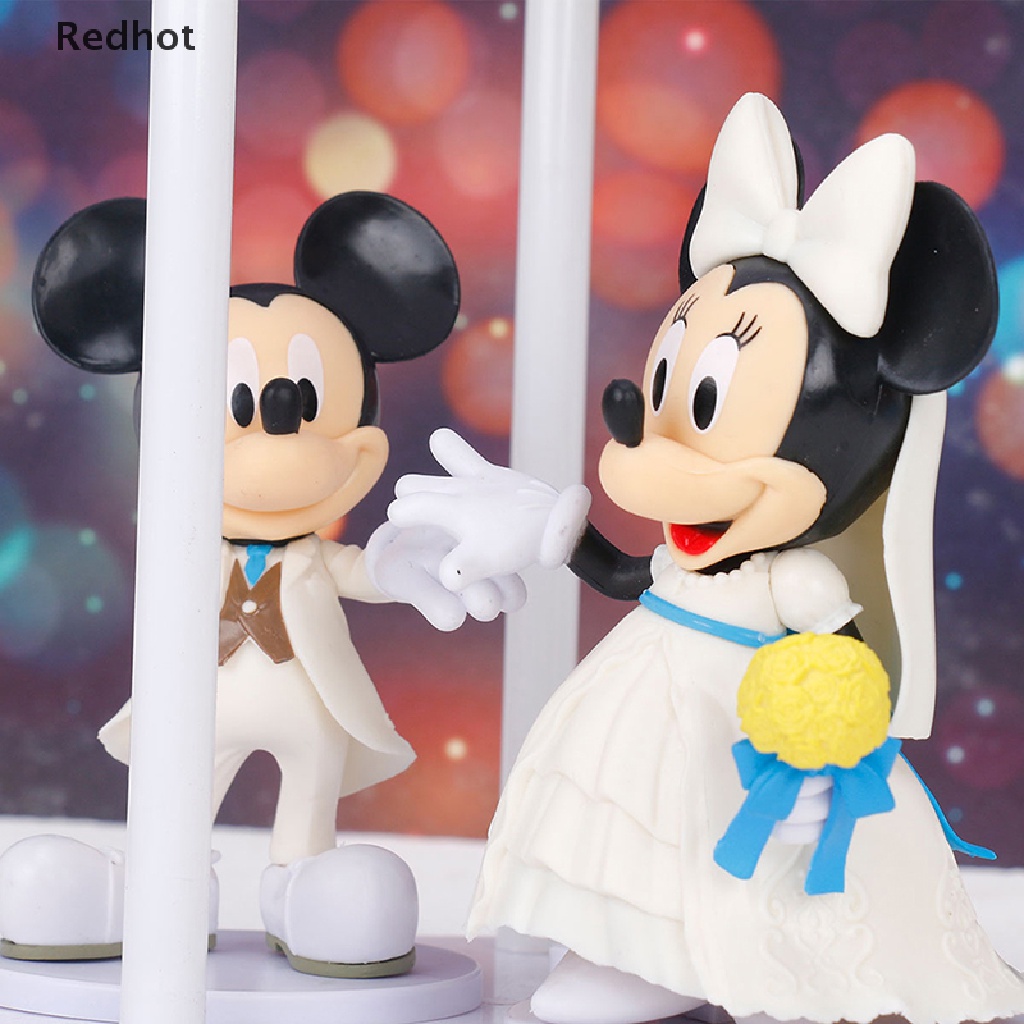 DISNEY Bộ 2 Món Đầm Trắng In Hình Chuột Mickey Minnie Cho Cặp Đôi