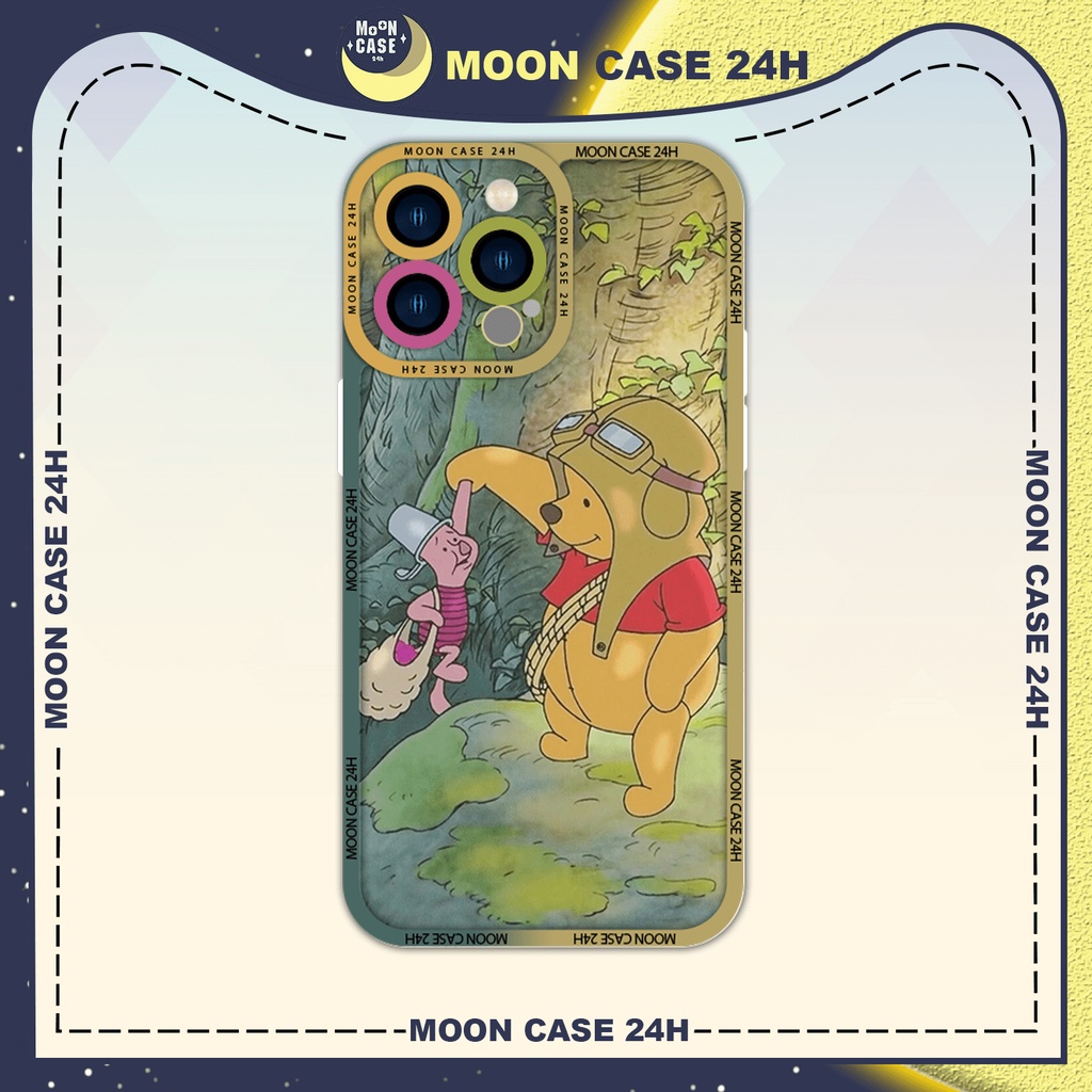 Ốp lưng iphone MOON CASE 24H Gấu Pooh-Heo Piglet ip 8/x/xs/xs max/11/12/13/14pro/plus/promax