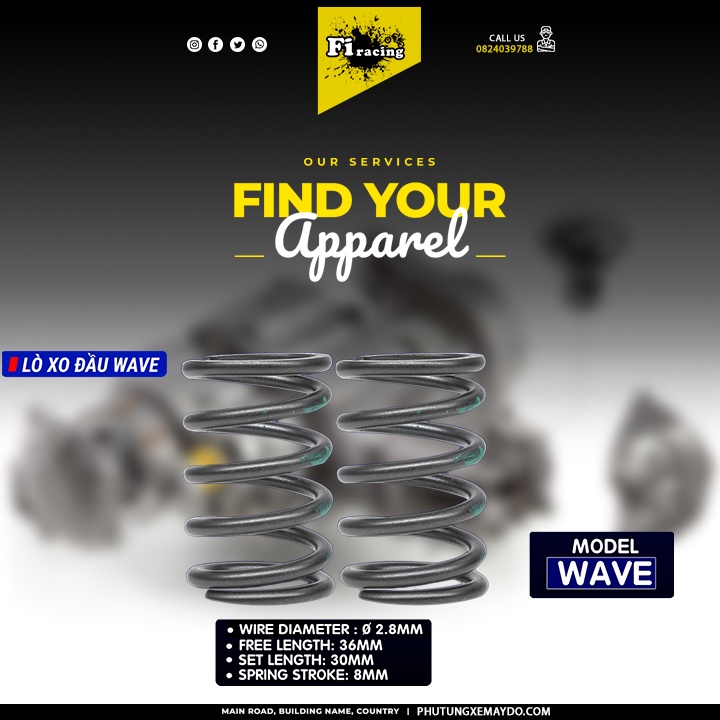 Lò Xo Đầu Thép Hợp Kim Bên Dream Wave Wave S110 Blade 110 Alpha 110 2.8 Ta Racing