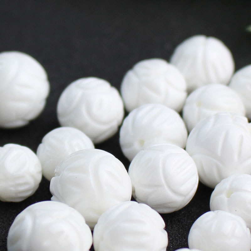 Chuỗi Hạt Pha Lê Hình Vỏ Sò / Hoa Sen Màu Trắng Dùng Làm Trang Sức DIY