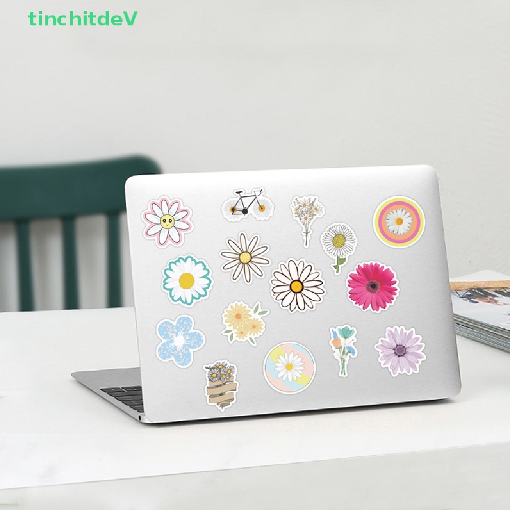 Bộ 50 Miếng Dán Hình Hoa Cúc Graffiti Trang Trí Vali / Laptop / Điện Thoại / Ván Trượt